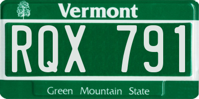 VT license plate RQX791
