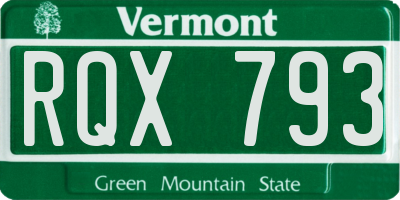 VT license plate RQX793