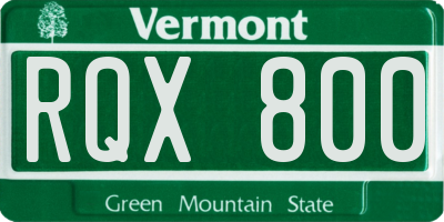 VT license plate RQX800