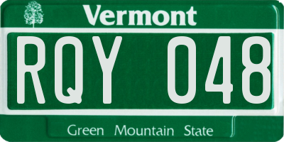 VT license plate RQY048