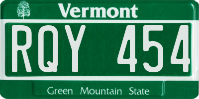 VT license plate RQY454