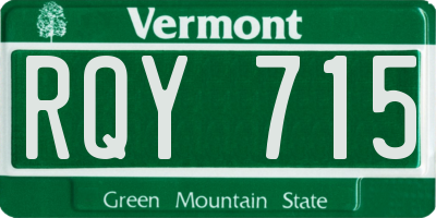 VT license plate RQY715