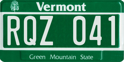 VT license plate RQZ041