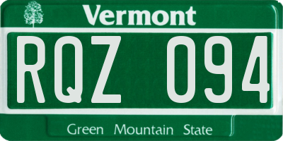 VT license plate RQZ094