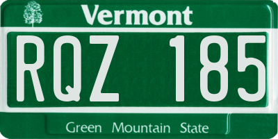 VT license plate RQZ185