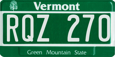 VT license plate RQZ270