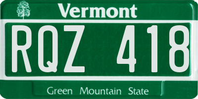 VT license plate RQZ418