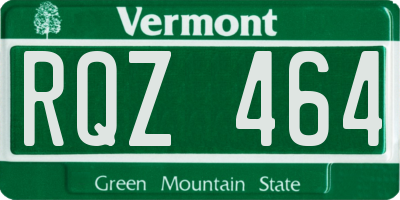 VT license plate RQZ464
