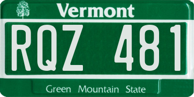 VT license plate RQZ481