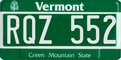 VT license plate RQZ552