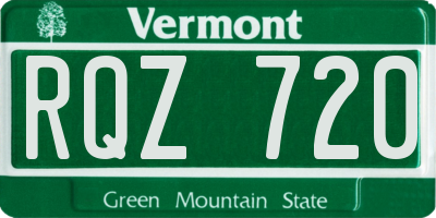 VT license plate RQZ720