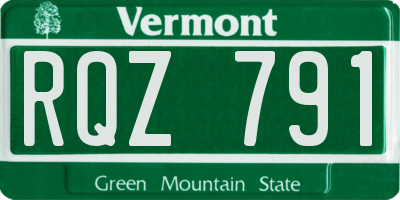 VT license plate RQZ791