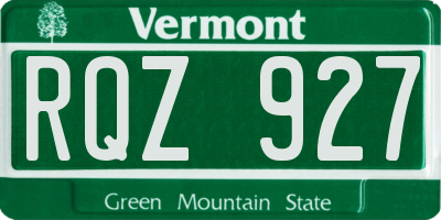 VT license plate RQZ927