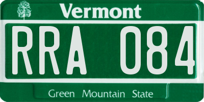VT license plate RRA084