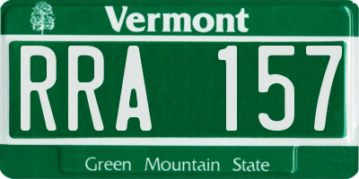 VT license plate RRA157
