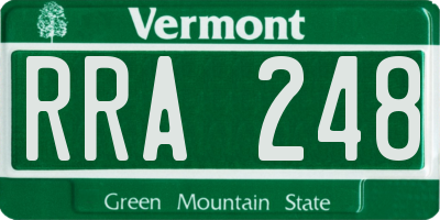 VT license plate RRA248