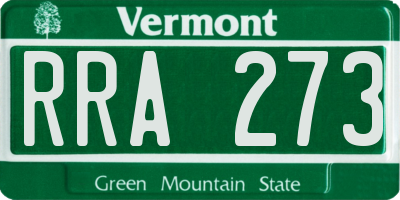 VT license plate RRA273