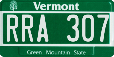 VT license plate RRA307