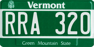 VT license plate RRA320