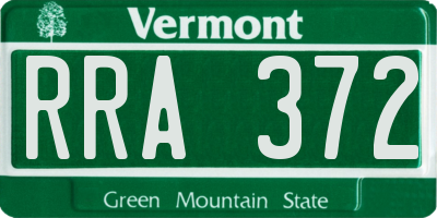 VT license plate RRA372