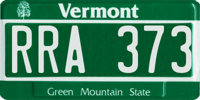VT license plate RRA373