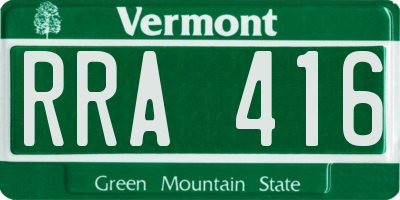 VT license plate RRA416
