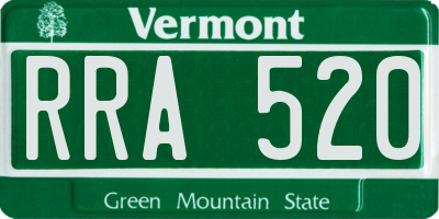 VT license plate RRA520