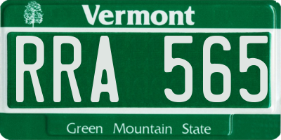 VT license plate RRA565