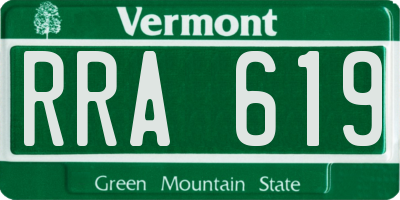 VT license plate RRA619