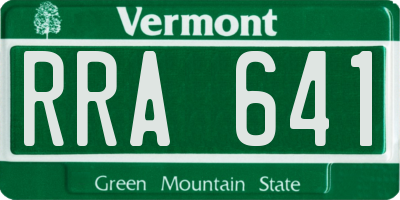VT license plate RRA641