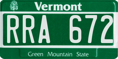 VT license plate RRA672