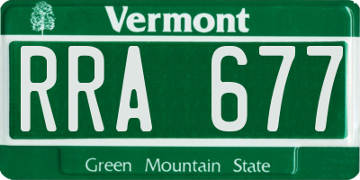 VT license plate RRA677