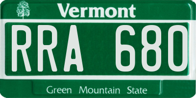 VT license plate RRA680
