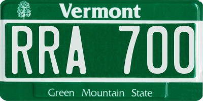 VT license plate RRA700