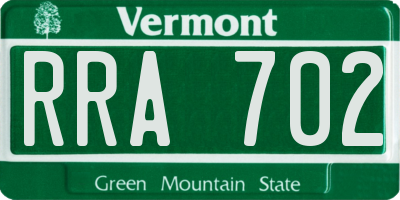 VT license plate RRA702