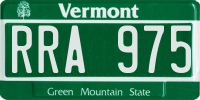 VT license plate RRA975