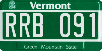 VT license plate RRB091