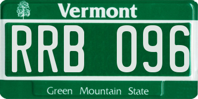 VT license plate RRB096
