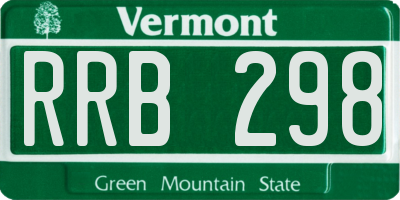 VT license plate RRB298