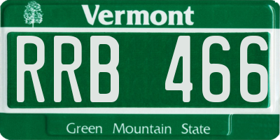 VT license plate RRB466