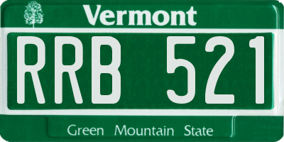 VT license plate RRB521