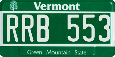 VT license plate RRB553