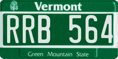 VT license plate RRB564