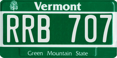 VT license plate RRB707