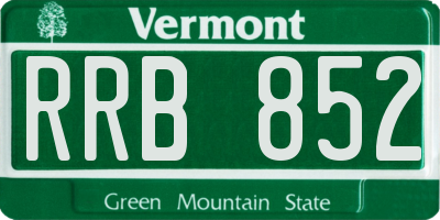 VT license plate RRB852