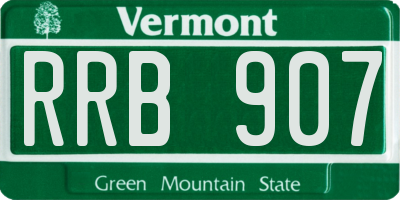 VT license plate RRB907