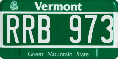 VT license plate RRB973