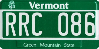 VT license plate RRC086