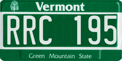 VT license plate RRC195
