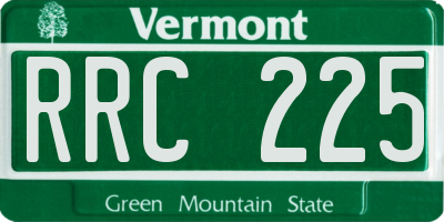 VT license plate RRC225